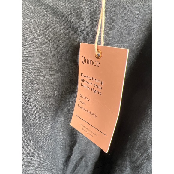 QUINCE Black 100% European Linen Square Neck Jumpsuit NWT Size Large - Picture 9 of 9